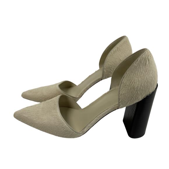 Vince Genuine Calf Hair Pointed Toe Block Heels Prin D 'orsay Women's Size 9.5 - Picture 2 of 9